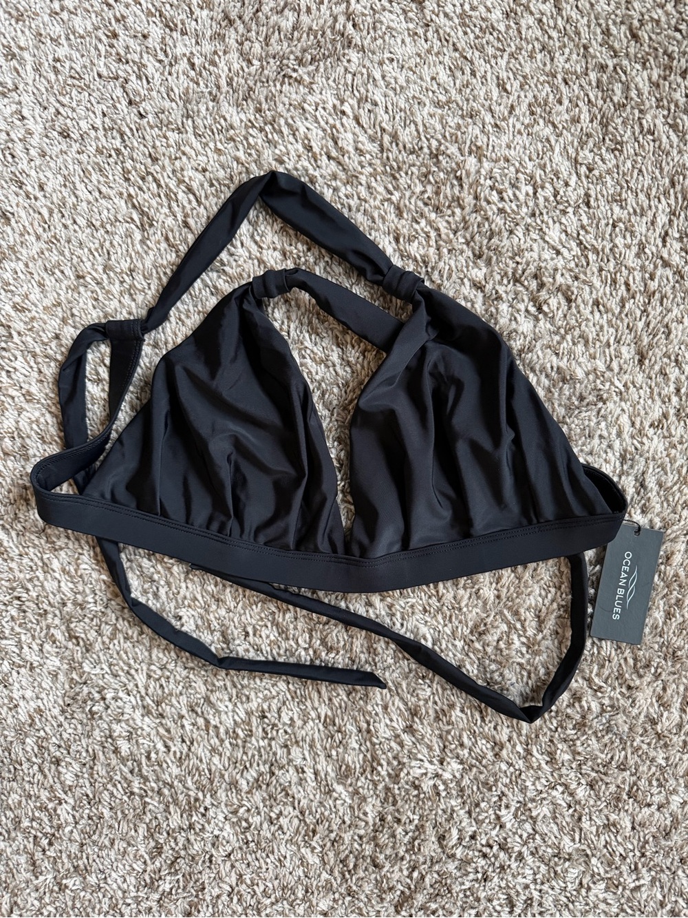 Ocean Blues Black Triangle Bandeau Bralette